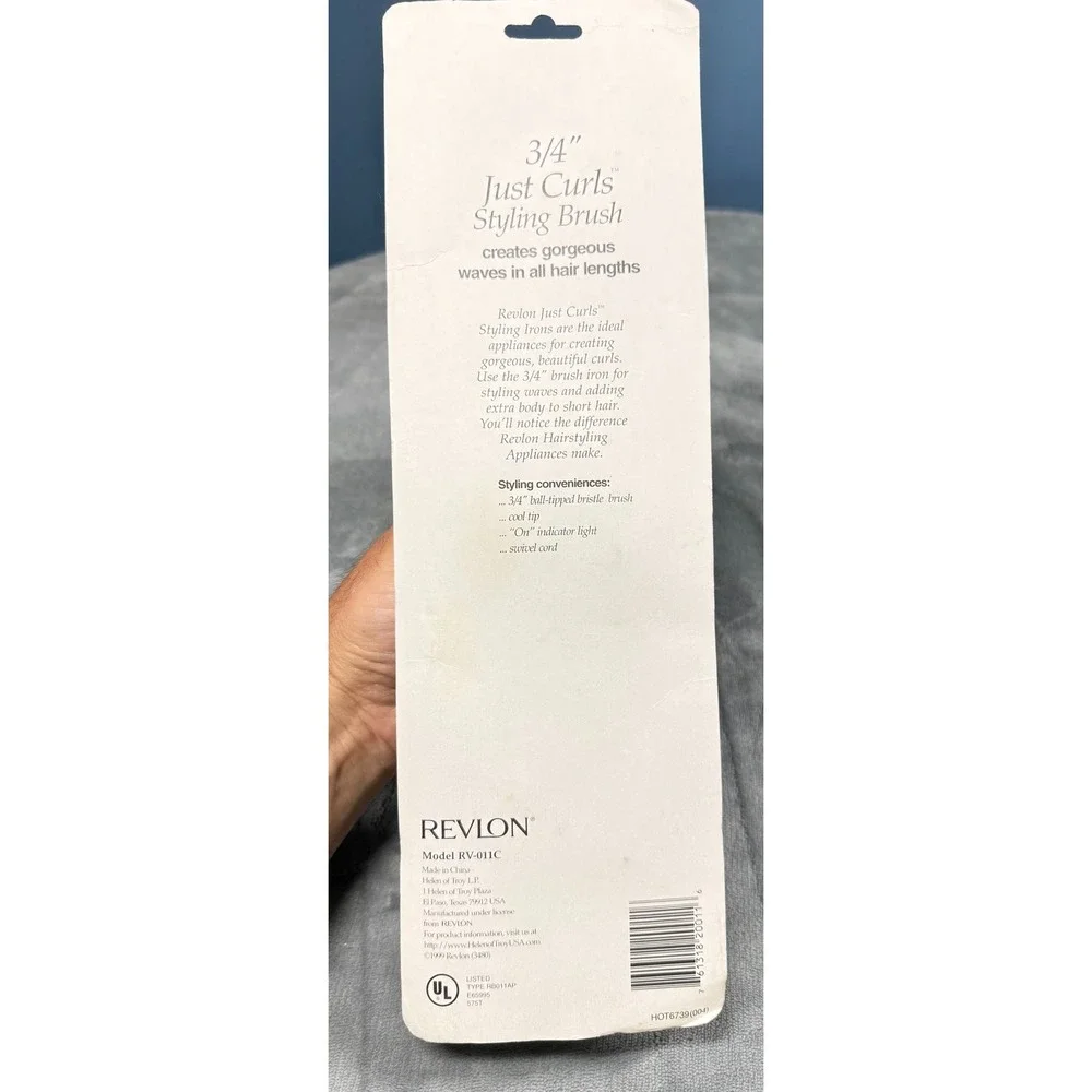 Revlon Just Curls Styling Brush 3/4 Inch RV-011C Hot Curling Iron New